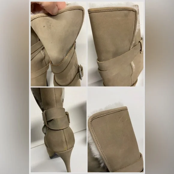 Pour La Victoire Lizzie Boots Grey Taupe Fur 8 - Picture 11 of 11